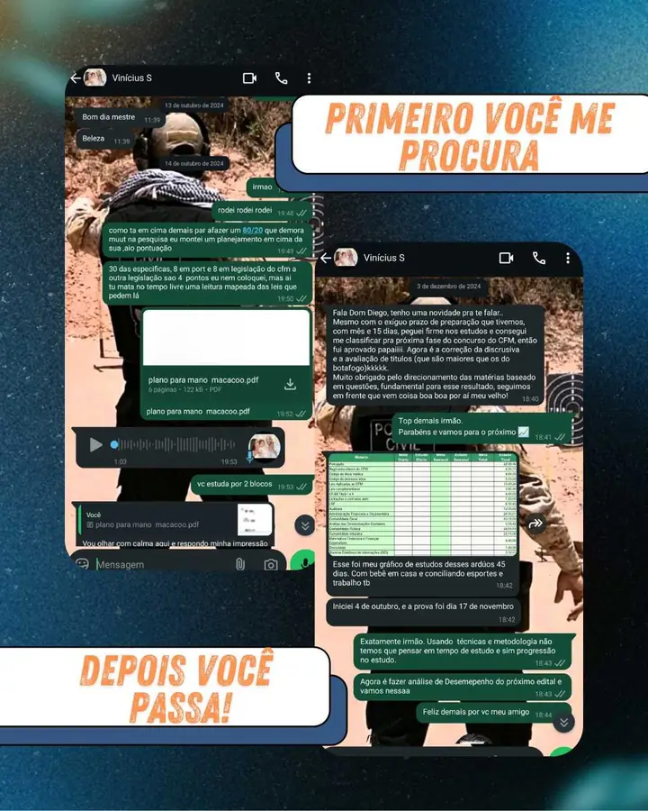 Conversa com o aluno Vinicius